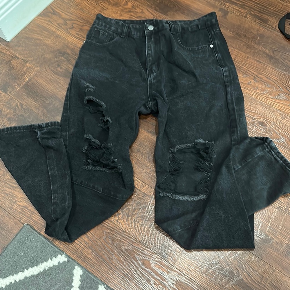 High rise baggy black jeans